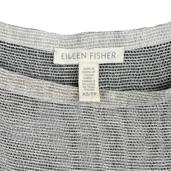Eileen Fisher Organic Linen Mesh Boat-Neck Tunic In Size XS - Picture 6 of 6